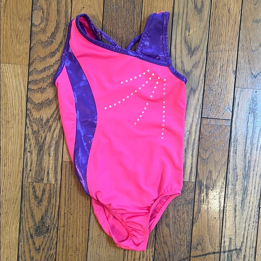 Danskin Now Pink and Purple Kids Gymnastics Leotard